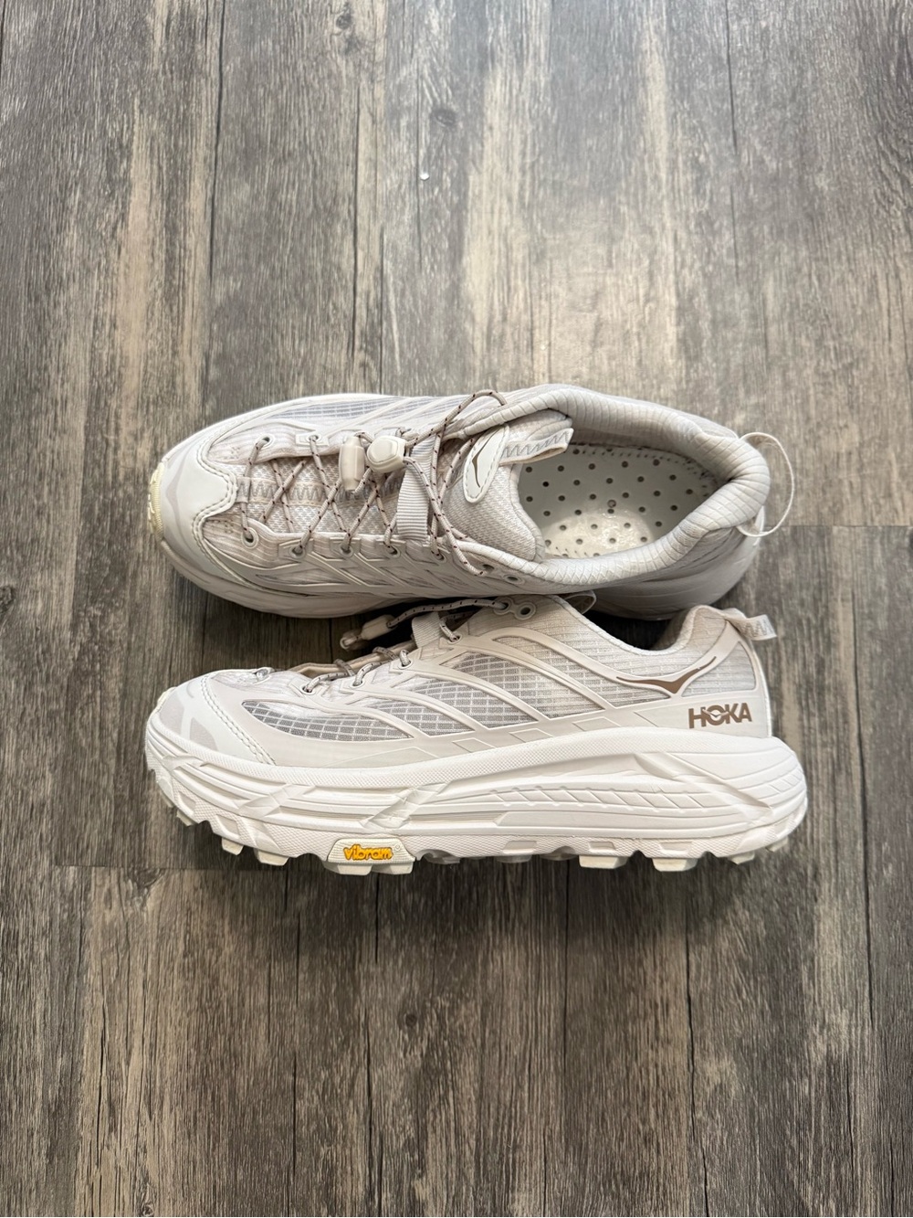 Hoka Women's Trail Running Sneakers - Light Beige/Off-White